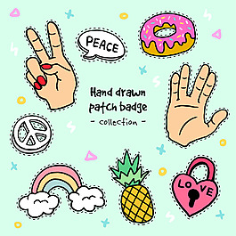 手繪服裝印花矢量素材