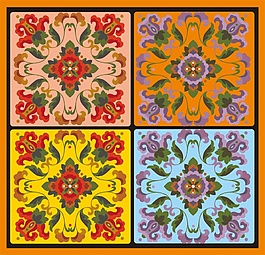 中式花紋邊框圖案
