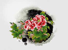 水墨牡丹