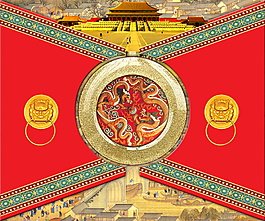 PSD 紅色國(guó)慶背景海報(bào)素材下載