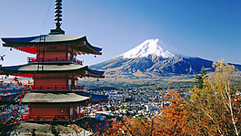 日本古典樓閣富士山世界名勝風景區