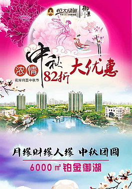 中秋 嫦娥 團圓 賞月 地產 微信長圖
