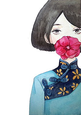 手繪民國姑娘