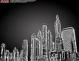 城市建筑剪影圖片