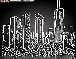 城市矢量剪影圖片