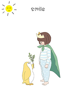小王子 微笑矢量桌面壁紙插畫素材