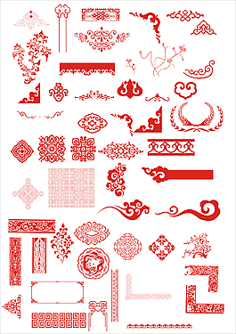中國傳統(tǒng)古典花紋設(shè)計PSD分層素材下載