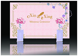 粉色迎宾婚礼效果图