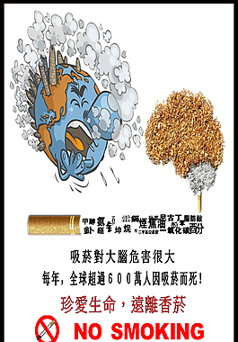 烟害宣导地球咳嗽抽烟焦油尼古丁