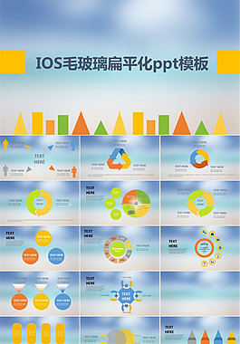 IOS毛玻璃扁平化ppt模板