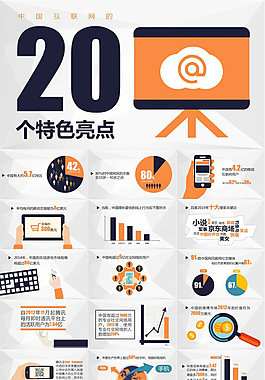 中國互聯(lián)網(wǎng)的20個(gè)特色亮點(diǎn)ppt模板