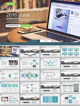 扁平化商務(wù)型工作總結(jié)報告ppt模板