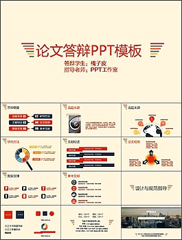 橙色主題學術論文答辯PPT