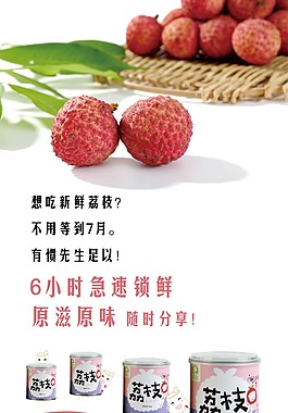 荔枝水果罐頭海報(bào)