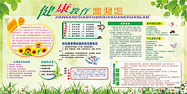 健康教育宣傳欄展板設(shè)計(jì)模板psd素材