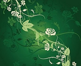 綠色花朵矢量圖