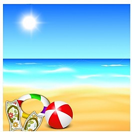 美丽的夏天海滩背景自由向量