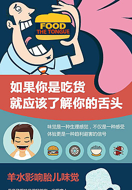 扁平風格-趣味解剖你的舌頭