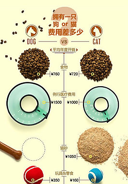 彩色對比-擁有一只狗或者貓費(fèi)用差多少