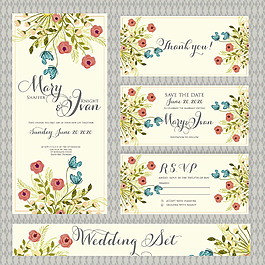 水彩植物花朵名片模板下載