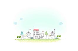 創(chuàng)意手繪線描城市風(fēng)景