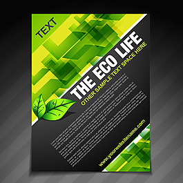 綠色環(huán)保宣傳單矢量素材