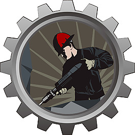齿轮与建筑工人