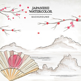 日本風(fēng)景水彩背景