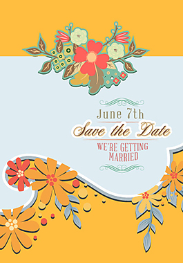 彩色卡通鮮花背景模板下載