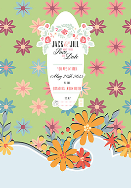 彩色卡通鮮花背景模板下載