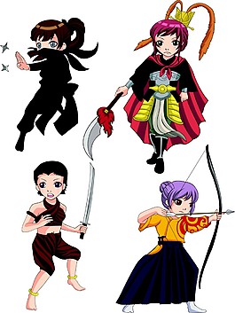 卡通武士女孩