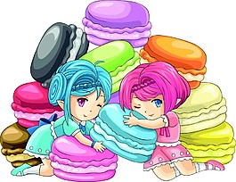 卡通女孩與夾心餅干