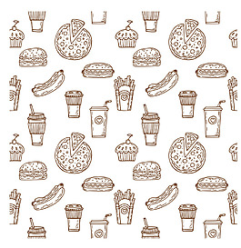 精致手繪食物圖案矢量素材