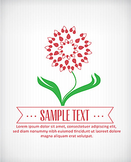 卡通鮮花背景矢量素材