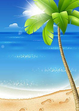 卡通夏日海報背景矢量素材
