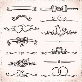 婚禮花紋矢量素材