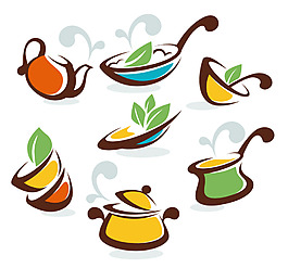 手繪茶杯和茶壺