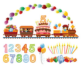 圣誕素材小火車設(shè)計(jì)素材