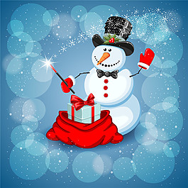 圣誕雪人ppt素材模板