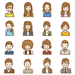 職業(yè)人物頭像漫畫(huà)