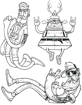 卡通男士抽象漫畫(huà)