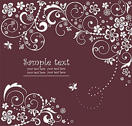 簡約白色花紋背景模板圖片