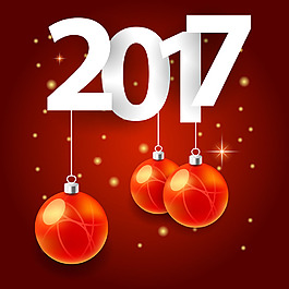金色星光圣誕球2017年字體圖片