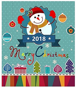 圣誕橫幅設計與雪人和x mas象征