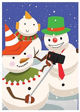 與雪人圣誕背景設(shè)計(jì)有問題免費(fèi)矢量