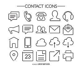 中風聯(lián)系圖標集合