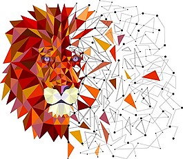 花纹矢量图创意几何形狮子头矢量素材卡通狮子图片印花矢量图 动物