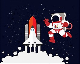宇宙飛船和宇航員矢量設(shè)計免費