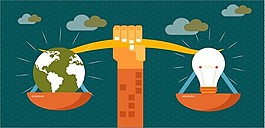 Eco橫幅矢量插圖平衡木免費
