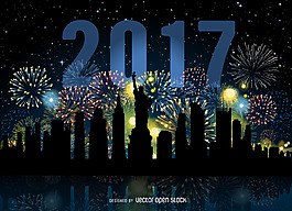 2017年紐約的天際線煙花